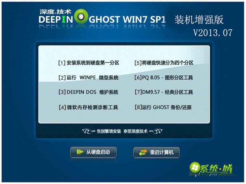 GHOST_WIN7_SP1_64位_深度技术装机增强版V2013.07安装部署图