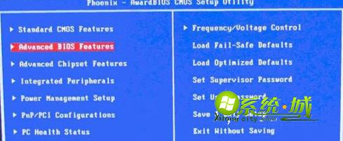 选择高级BIOS设置Advanced BIOS Features