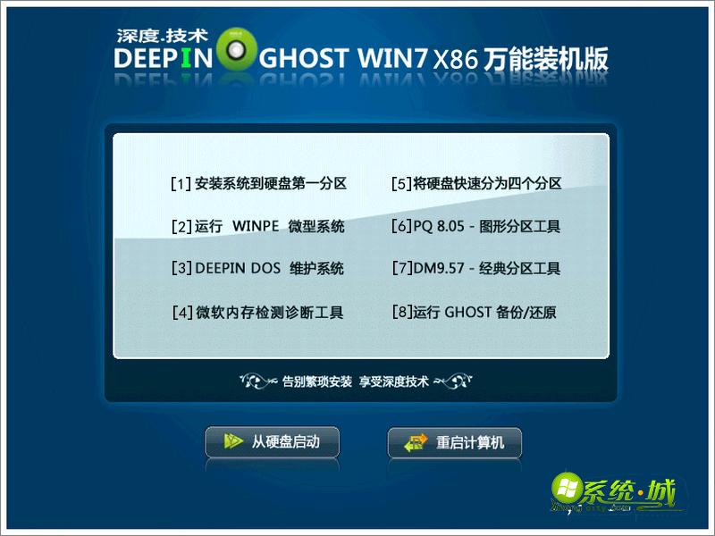 深度技术 WIN7 SP1万能装机版安装界面