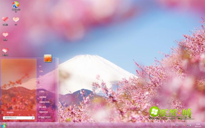 富士山下的樱花win7电脑主题