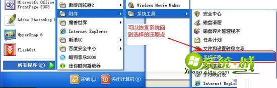 选择系统还原选项