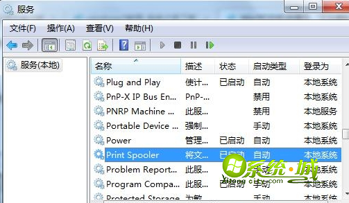 找到Print Spooler服务