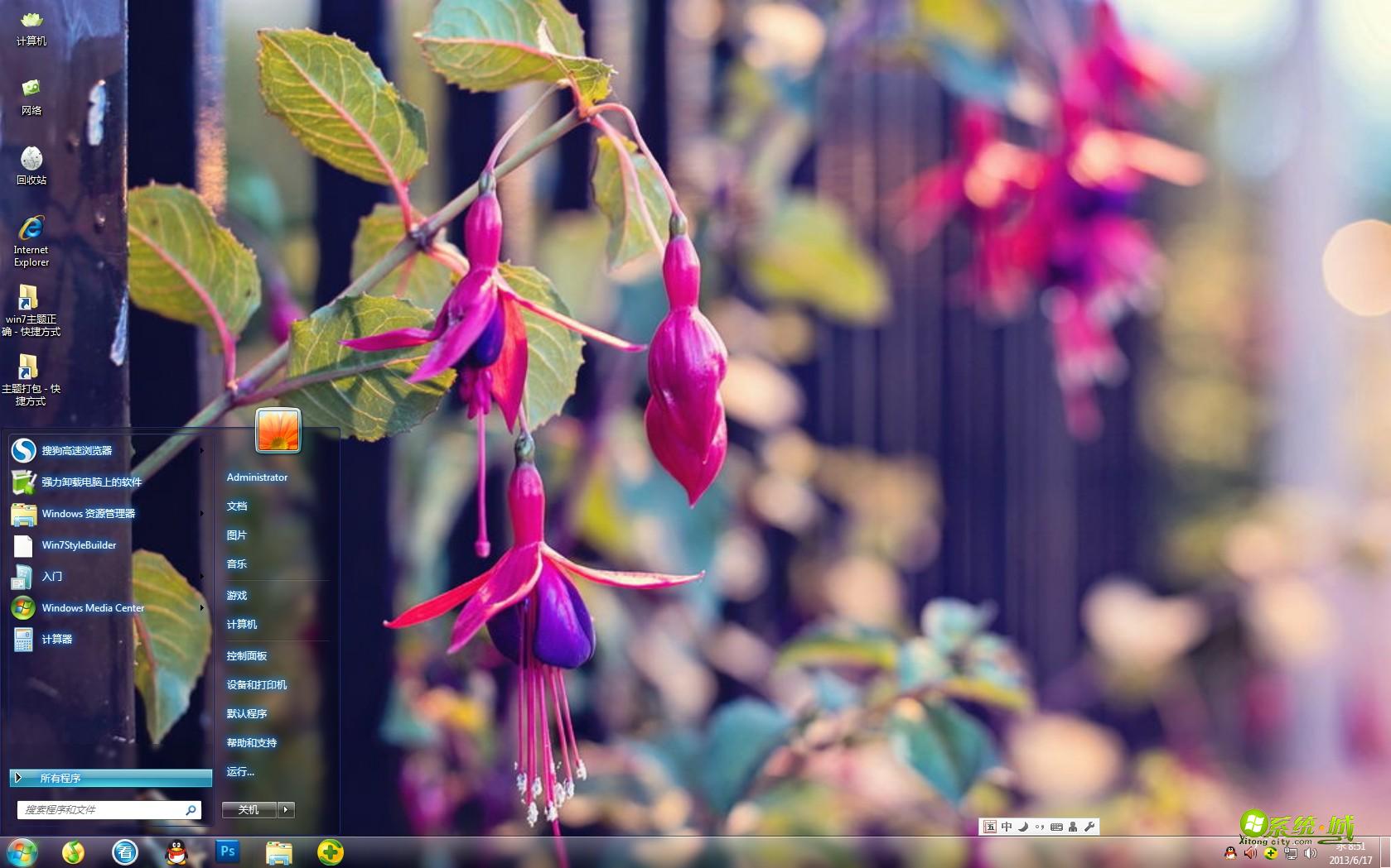 紫丁花win7主题壁纸