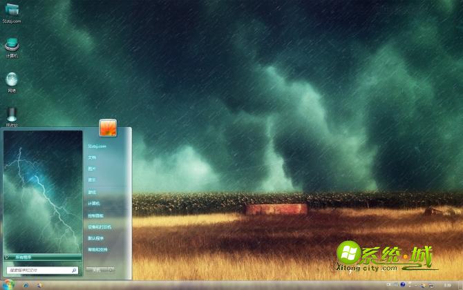狂风暴雨win7系统主题