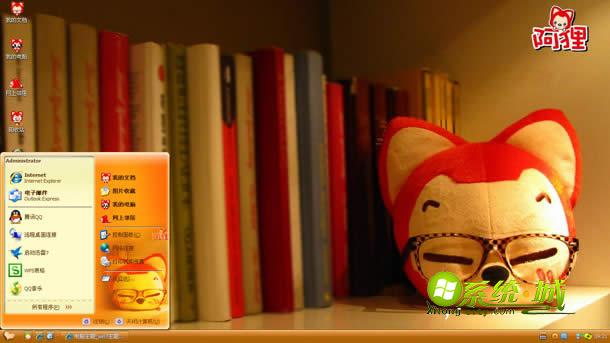 阿狸戴眼镜win8电脑主题