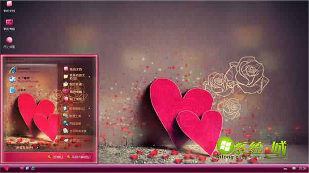 玫瑰花恋xp主题桌面