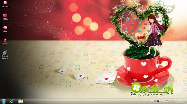 爱心花卉win8主题壁纸