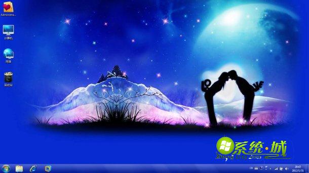 冰山情侣win8主题壁纸