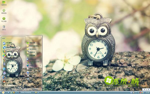 猫头鹰闹钟win8桌面主题