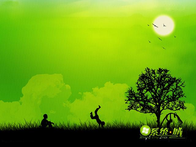 草原玩耍win8电脑主题