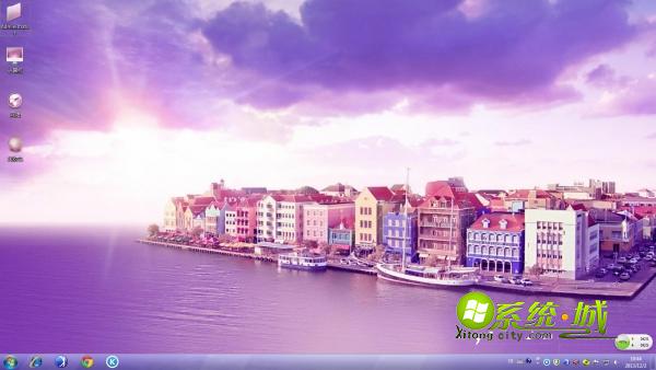 紫色之城win7主题壁纸