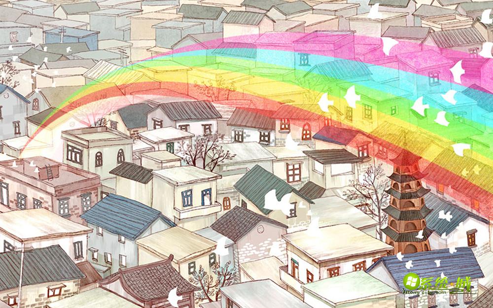 彩虹小镇xp电脑个性主题