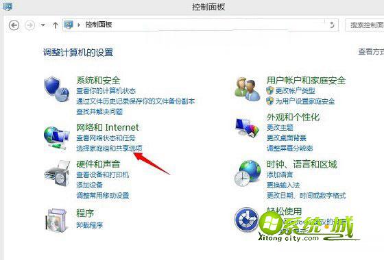 打开选择家庭组合共享选项