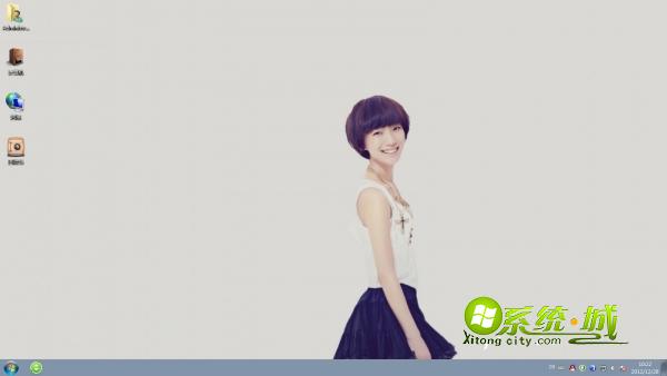 清新短发王珞丹甜美笑容win7系统桌面主题下载