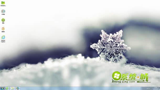晶莹雪花电脑win7系统桌面主题下载