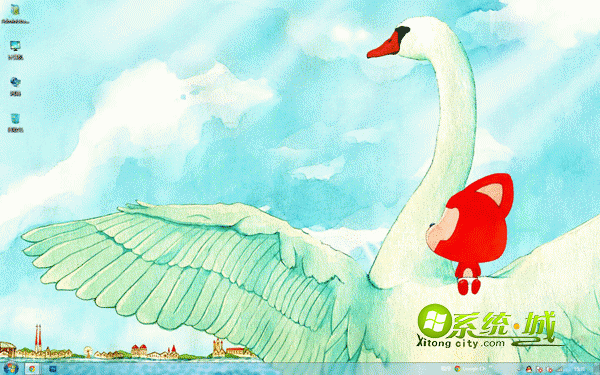 小阿狸与大天鹅win8系统电脑主题