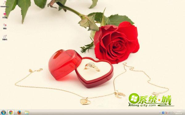 玫瑰首饰win7系统电脑主题