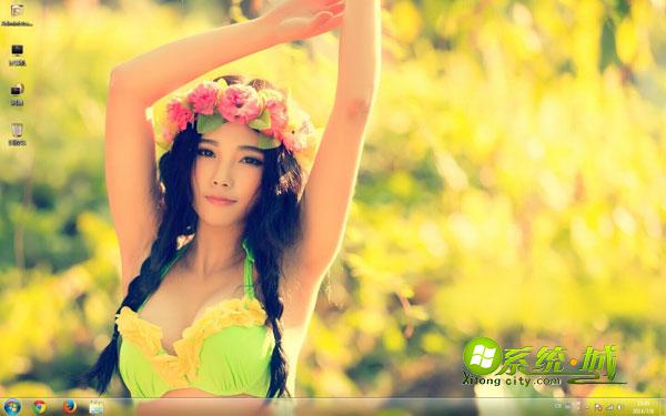 唯美清纯美女win7系统电脑主题