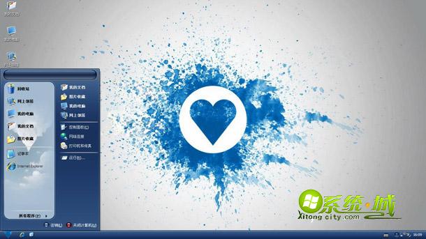 独特心形涂鸦电脑xp系统桌面主题