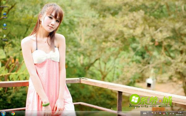 粉红女生甜美win7系统主题