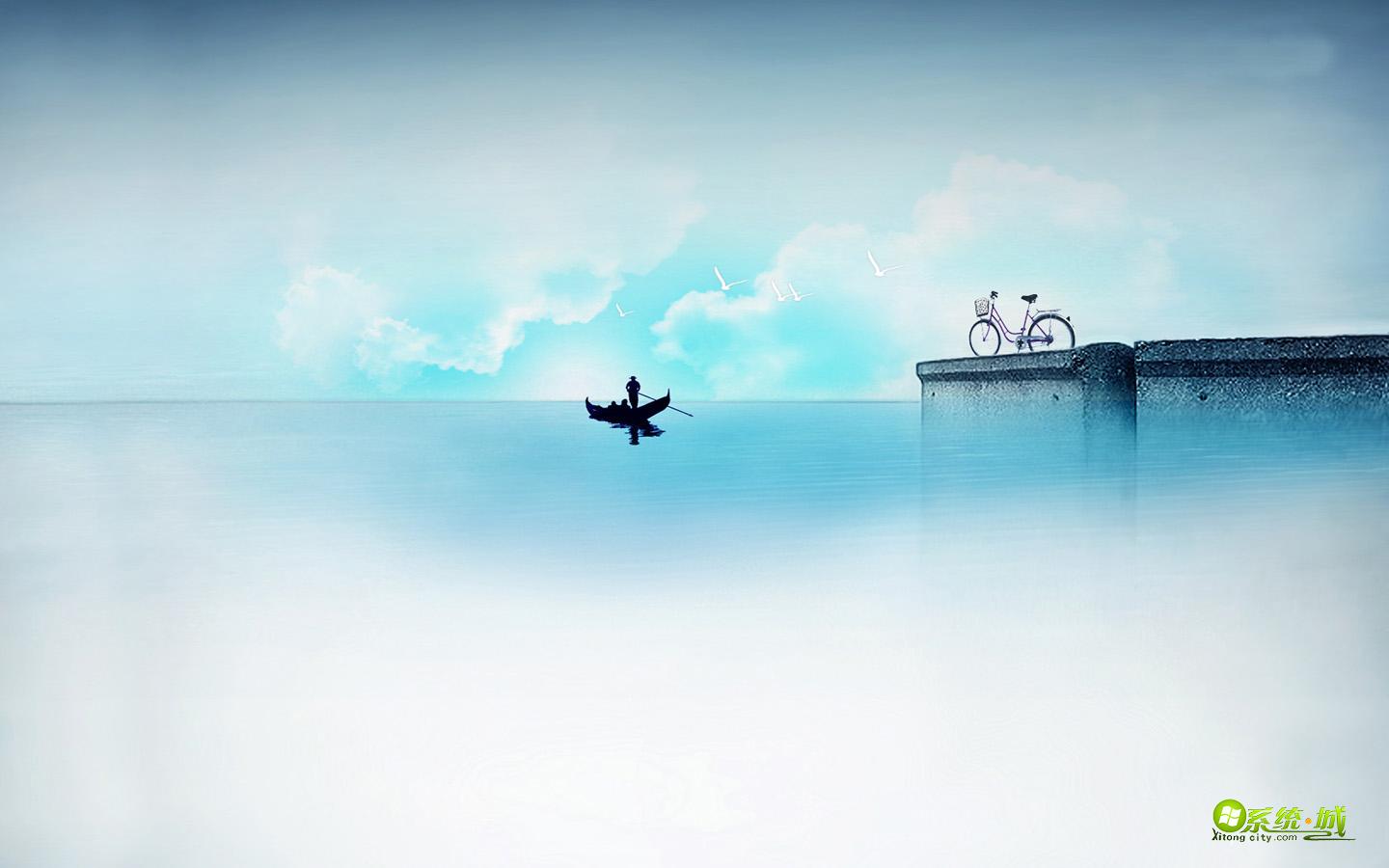 只想和你一起游游船骑骑车xp系统主题