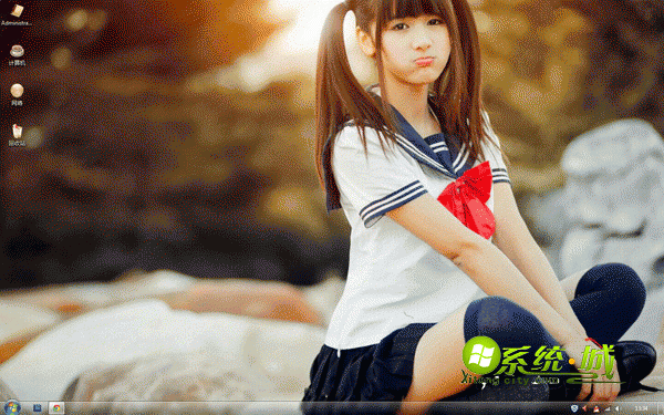 清纯可爱学妹win7系统主题