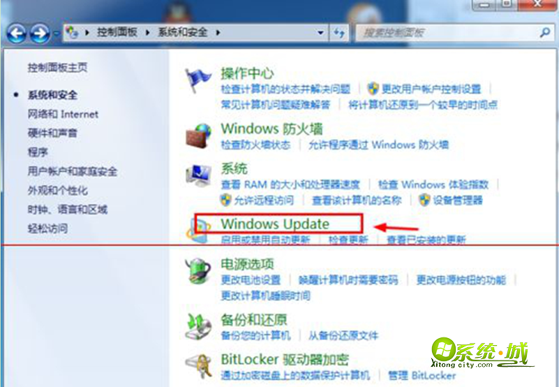 选择第四项“window update”