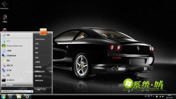 黑色法拉利win7系统桌面主题