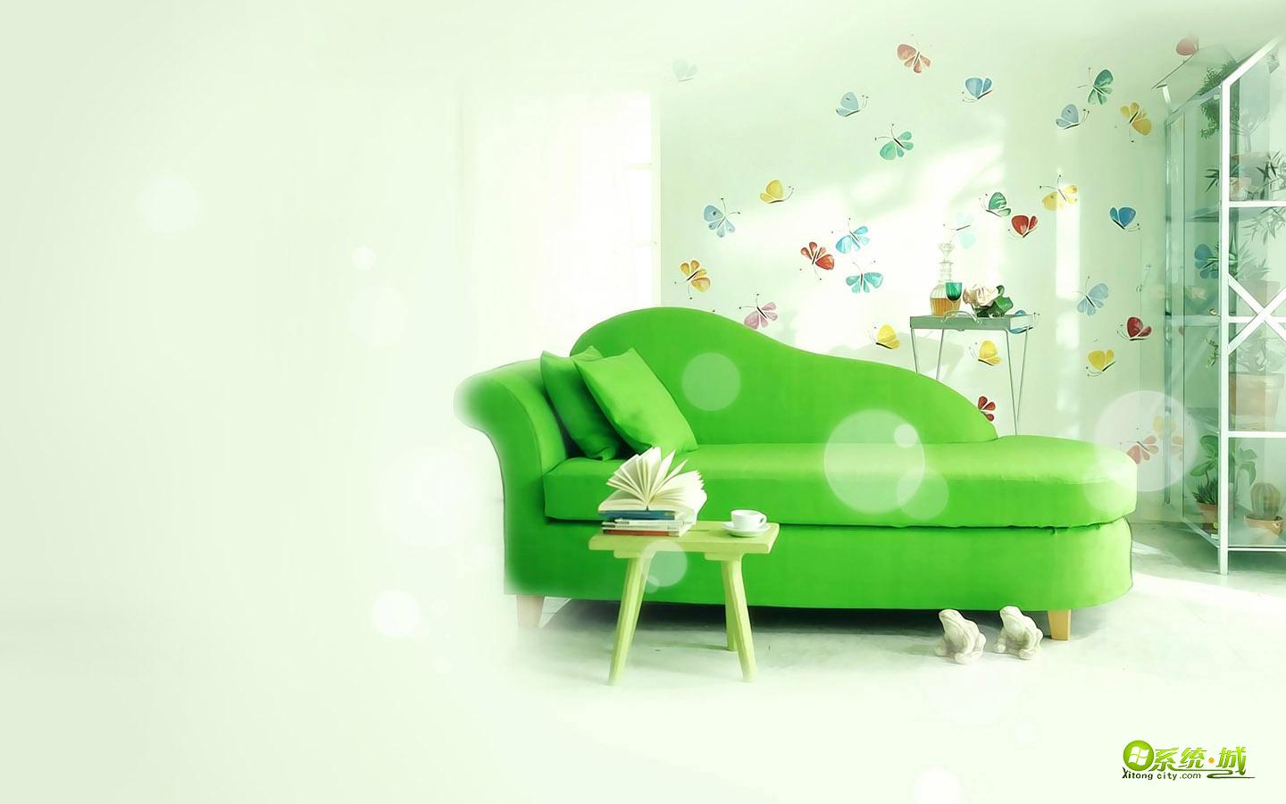 绿色的家居xp系统主题