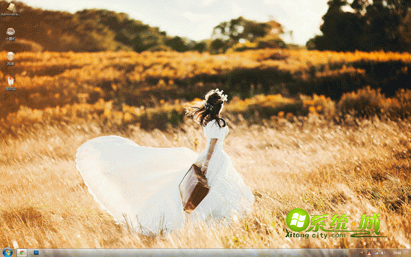 旅行中的文艺女孩win7系统主题