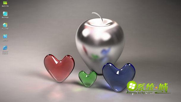 水晶之恋心形水晶xp系统桌面主题