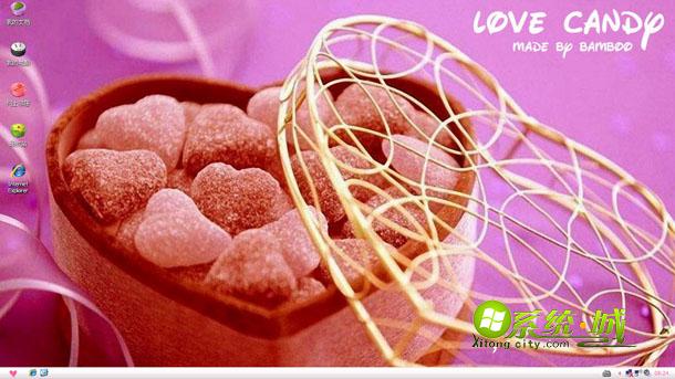 爱心糖果情人节xp系统桌面主题