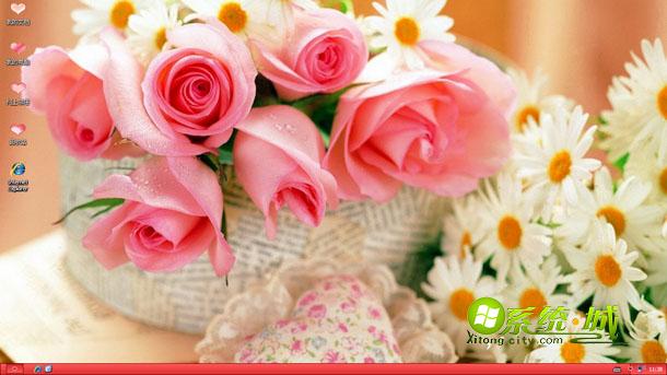 婚庆格调精美鲜花xp系统主题