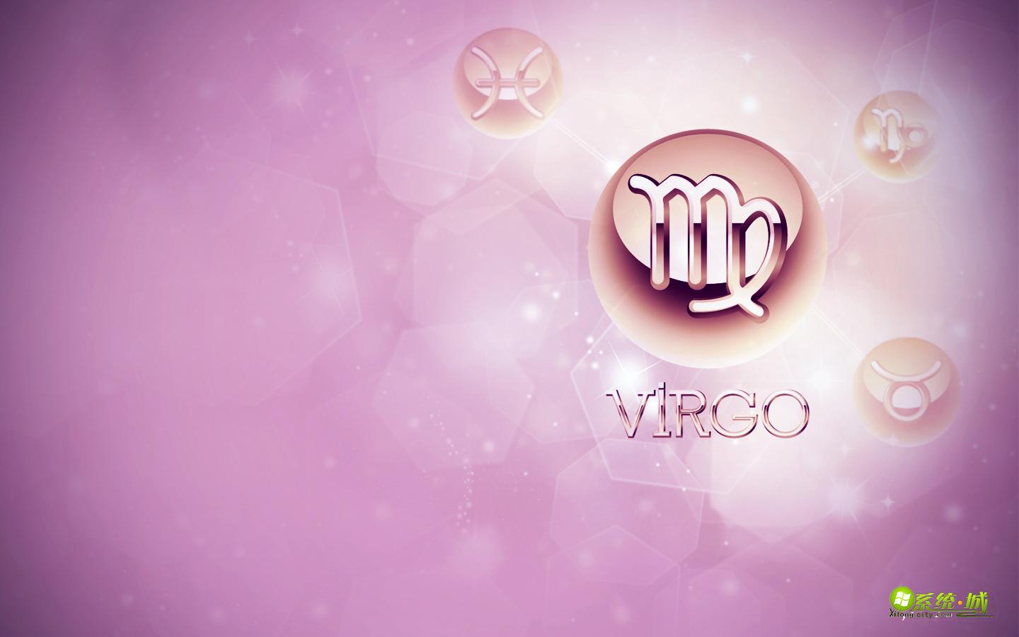 粉色处女座xp主题桌面