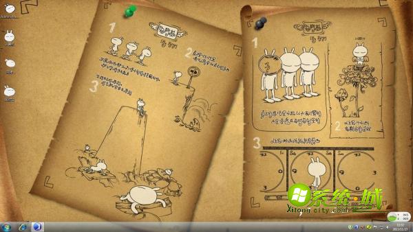 兔斯基搞笑漫画高清win7主题桌面