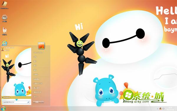 萌神大白win7系统动漫主题