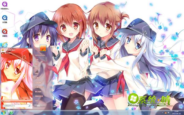 舰队collection少女win7主题桌面