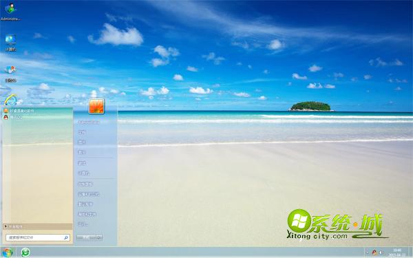 清爽沙滩海景win7电脑主题