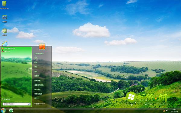 绿色原野win7主题桌面