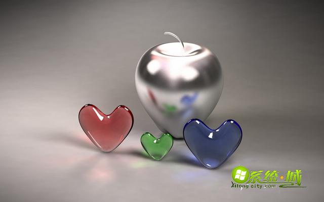 晶莹剔透苹果水晶xp电脑主题