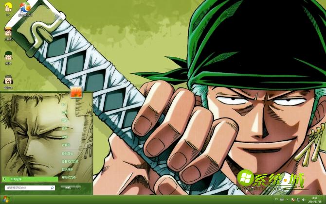 海贼王索隆win7主题桌面