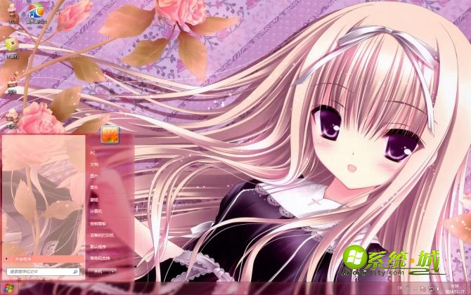 萌萌的动漫美女win7电脑主题