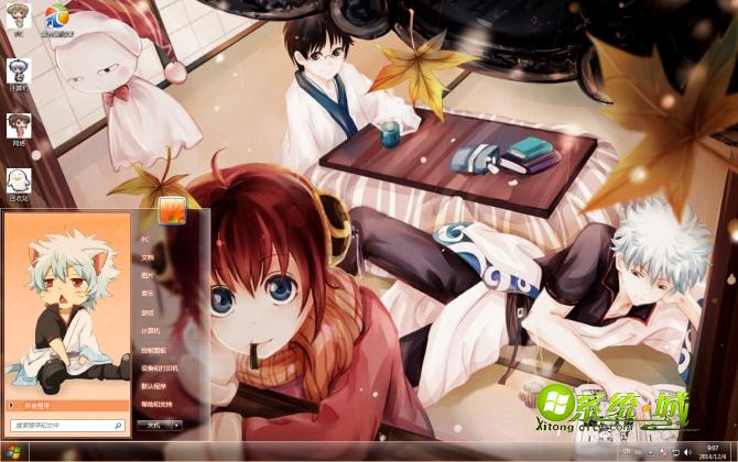 人气漫画银魂win7系统主题