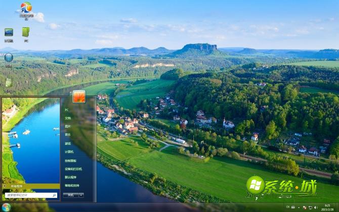 绿色小村庄win7电脑主题