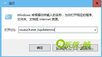输入wuauclt.exe /updatenow
