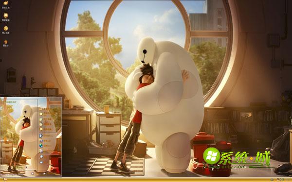 大白温暖怀抱xp动漫主题桌面