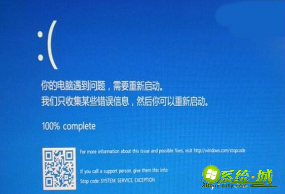 win10系统“你的电脑遇到问题，需要重新启动”解决方法